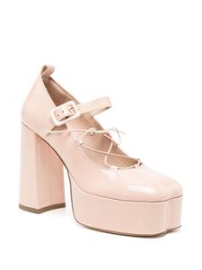 Simone Rocha patent-leather platform pumps - Roze