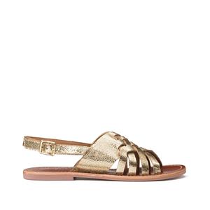 LA REDOUTE COLLECTIONS Platte sandalen in leer, gevlochten bandjes
