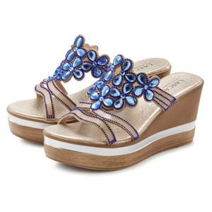 Lascana Slippers Mule, sandaal, open schoen met sleehak en uitgebreide versiering