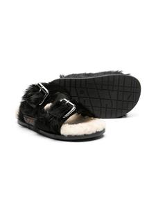 Dsquared2 Kids Sandalen van imitatiebont - Zwart