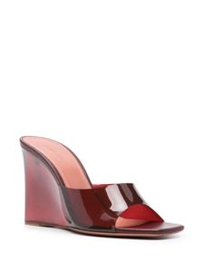 Amina Muaddi Lupita Glass 95mm wedge mules - Rood