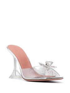 Amina Muaddi Rosie Glass 95mm glitter mules - Zilver