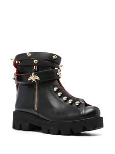 HARDOT 45mm stud-embellished leather boots - Zwart