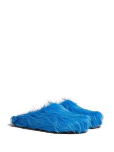 Marni Leren slippers - Blauw