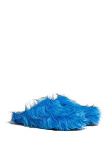 Marni Sabot leren slippers - Blauw