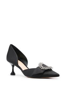 Alexandre Birman Madelina flare pumps van satijn - Zwart