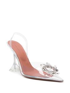 Amina Muaddi Begum Glass slingback pumps - Beige