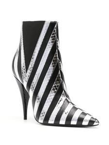 Saint Laurent Pre-Owned Kiki 100 gestreepte laarzen - Grijs