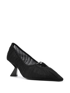 Nensi Dojaka 75mm sculpted-heel tulle pumps - Zwart