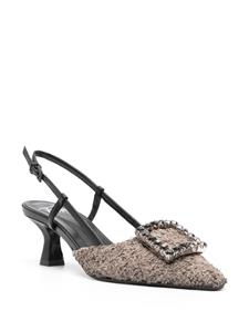Roberto Festa Stefi 60mm crystal-embellished slingback pumps - Grijs