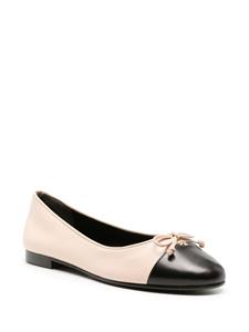 Tory Burch Double-T leren ballerina's - Beige