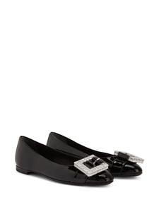 Giuseppe Zanotti Ballerina's met gespdetail - Zwart