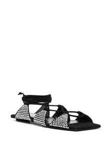 The Attico Sandalen met kristallen - Zwart