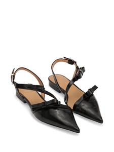 GANNI bow-detail slingback ballerina shoes - Zwart