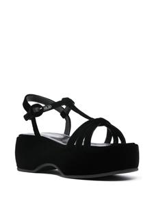 Nicole Saldaña Lily 60mm velvet-effect sandals - Zwart