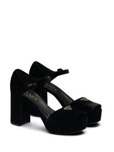 Prada Sandalen met plateauzool - Zwart