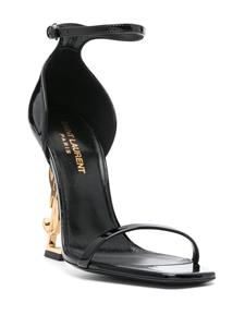 Saint Laurent Lakleren sandalen - Zwart