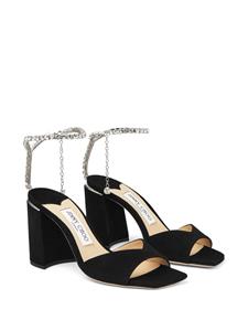 Jimmy Choo Saeda sandalen met kristallen - Zwart