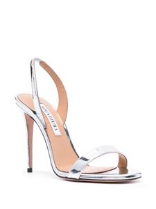 Aquazzura So Nude leren sandalen - Zilver