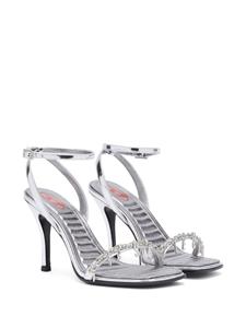 Diesel D-Vina leren sandalen - Zilver