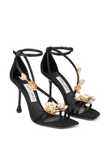 Jimmy Choo Zea sandalen met bloemenpatch - Zwart