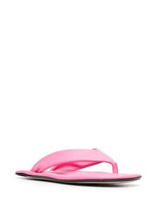 BY FAR Dasha leren teenslippers - Roze