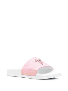 Giuseppe Zanotti Slippers met logo - Roze