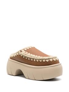 Mou Slippers met stikseldetail - Bruin