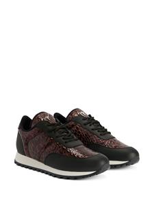 Giuseppe Zanotti Jimi sneakers met krokodillen-reliëf - Zwart