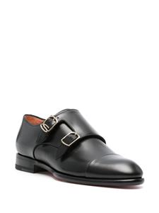 Santoni Leren loafers - Zwart