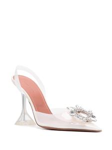 Amina Muaddi Begum Glass 95mm slingback pumps - Beige