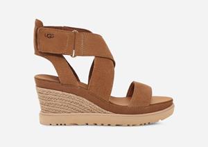 Ugg Ileana-sandaal met enkelband voor Dames in Brown  Suede