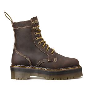 Dr. Martens Jadon Leren Platform Laarzen in Bruin