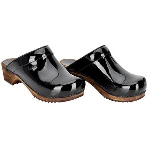 Sanita Classic Patent Clogs Black