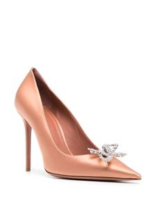 Amina Muaddi Rosie 95mm bow-detail pumps - Beige