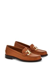 Ferragamo Gancini-plaque leather loafers - Bruin