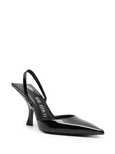 The Attico 100mm patent-finish pointed-toe mules - Zwart