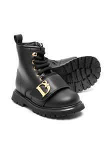 Dsquared2 Kids Laarzen met logoplakkaat - Zwart