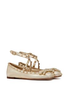 Valentino Rockstud leren ballerina's - Goud