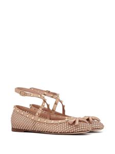 Valentino Ballerina's verfraaid met strass - Beige