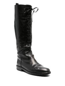 CHANEL Pre-Owned 2000s kniehoge veterlaarzen - Zwart