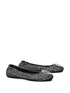Tory Burch Minnie Travel tweed ballerina shoes - Zilver