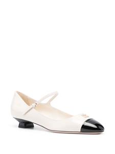 Miu Miu 40mm patent-leather ballerina shoes - Beige