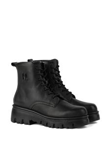 Karl Lagerfeld Monogram Kombat leather boots - Zwart