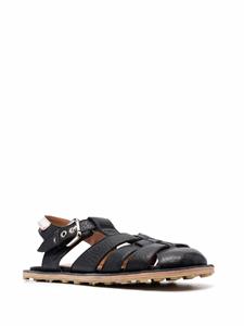 Marni Fussbett leren sandalen - Zwart