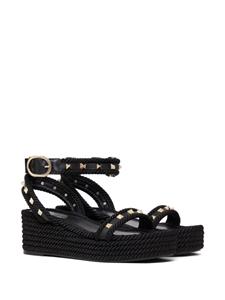 Valentino Rockstud sandalen met sleehak - Zwart