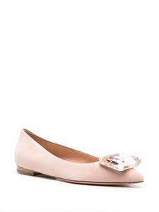 Gianvito Rossi Jaipur 05mm suede ballerina shoes - Roze