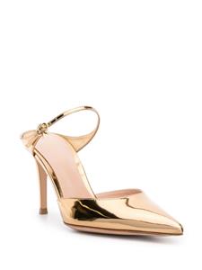 Gianvito Rossi Ribbon 85mm patent mules - Goud