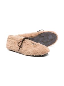 Eli1957 faux-fur lace-up ballerina shoes - Bruin