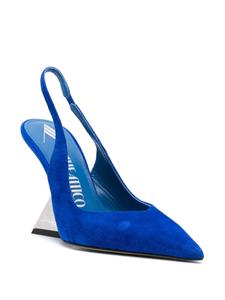 The Attico Cheope 105mm slingback suede pumps - Blauw